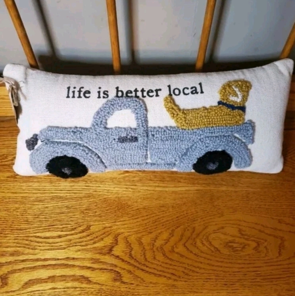 Mud Pie Farm Truck & Dog Hook Pillow - Picture 7 of 7